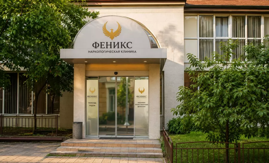 Вход в наркологическую клинику «Феникс» в Томске
